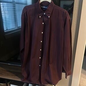 Ralph Lauren Maroon Casual Button Down Shirt